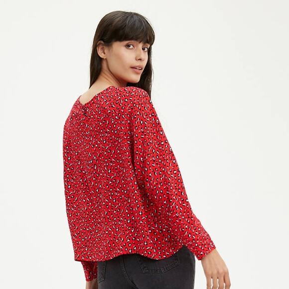 Levi’s Red Leopard Print Miranda Blouse Large - Picture 2 of 6